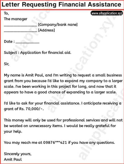 request letter sample tagalog for financial support
